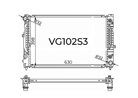 Радиатор охлаждения двигателя Gerat VG102S3