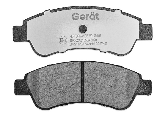 Тормозные колодки Gerat BPR213PG (задние) Low-metallic