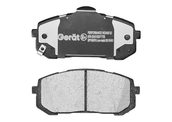 Тормозные колодки Gerat BPF380PG (передние) Low-metallic