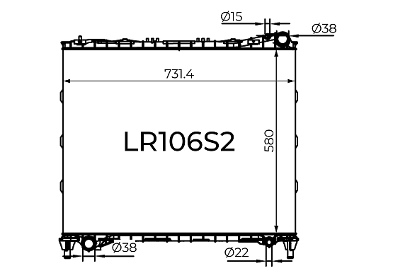 Радиатор охлаждения двигателя Gerat LR106S2