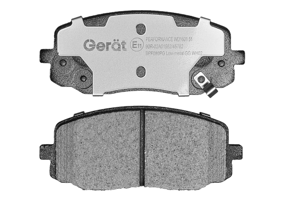 Тормозные колодки Gerat BPF080PG (передние) Low-metallic