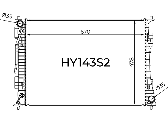 Радиатор охлаждения двигателя Gerat HY143S2