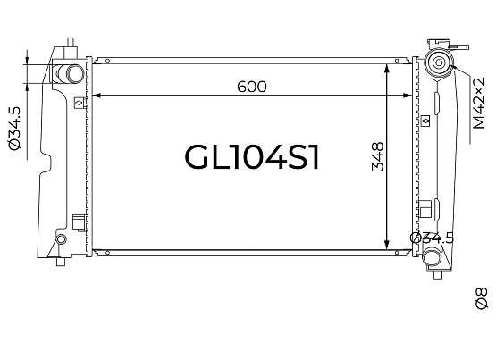 Радиатор охлаждения двигателя Gerat GL104S1