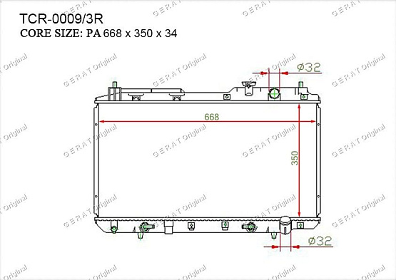 Радиатор охлаждения двигателя Gerat TCR-0009/3R