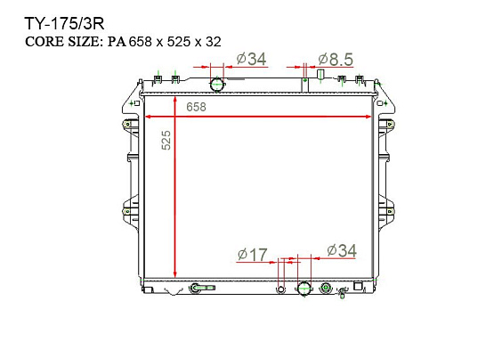 Радиатор охлаждения двигателя Gerat TY-175/3R