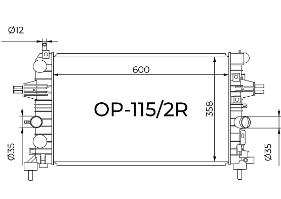 Радиатор охлаждения двигателя Gerat OP-115/2R