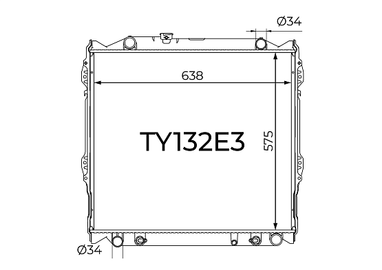 Радиатор охлаждения двигателя Gerat TY132E3