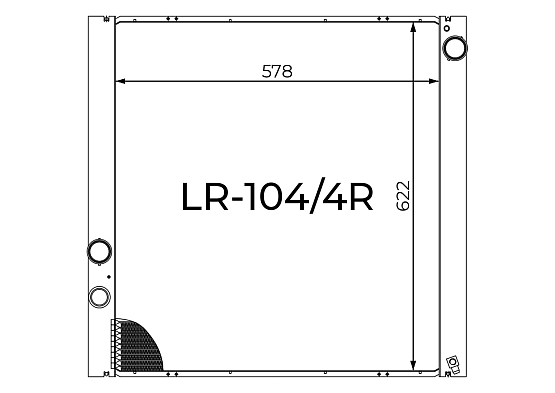 Радиатор охлаждения двигателя Gerat LR-104/4R цельноалюминиевый