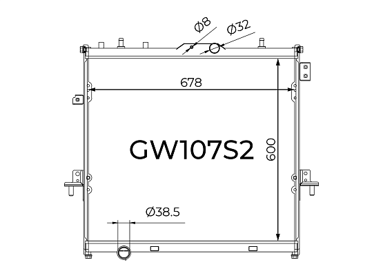 Радиатор охлаждения двигателя Gerat GW107S2