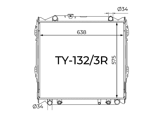Радиатор охлаждения двигателя Gerat TY-132/3R