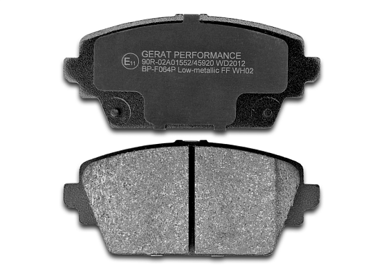 Тормозные колодки Gerat BP-F064P (передние) Low-metallic