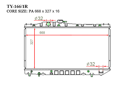 Радиатор охлаждения двигателя Gerat TY-166/1R