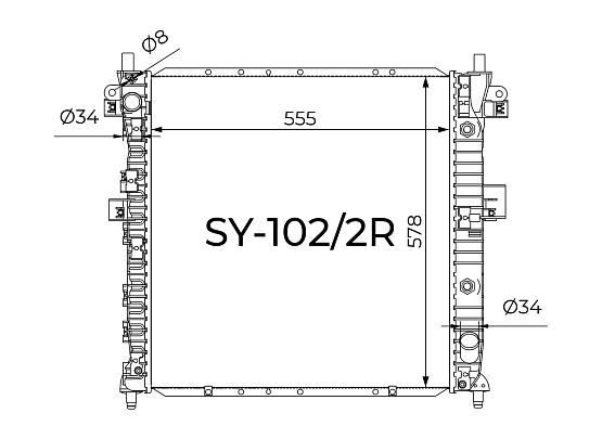 Радиатор охлаждения двигателя Gerat SY-102/2R