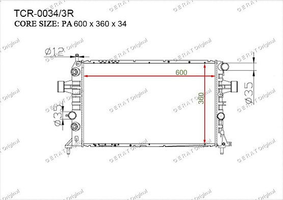 Радиатор охлаждения двигателя Gerat TCR-0034/3R