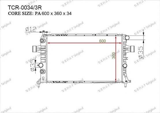 Радиатор основной Gerat TCR-0034/3R