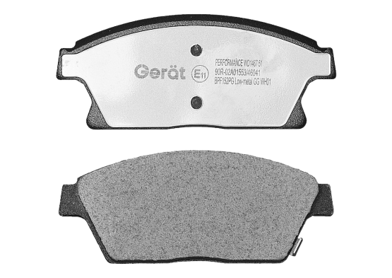 Тормозные колодки Gerat BPF152PG (передние) Low-metallic