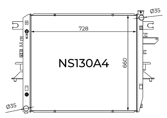 Радиатор охлаждения двигателя Gerat NS130A4 цельноалюминиевый