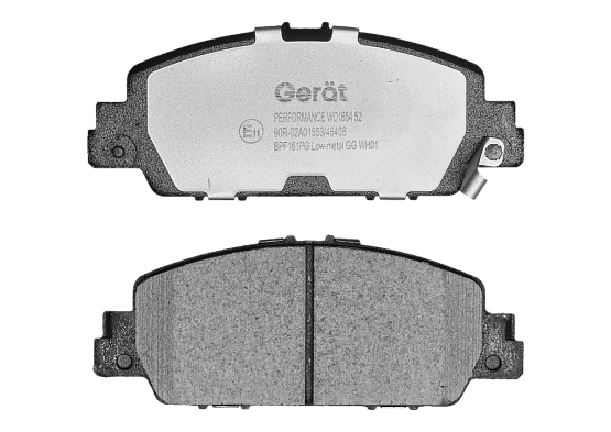 Тормозные колодки Gerat BPF161PG (передние) Low-metallic
