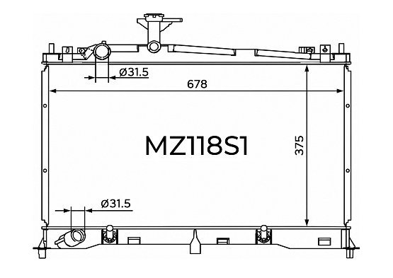 Радиатор охлаждения двигателя Gerat MZ-118/1R