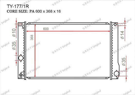Радиатор охлаждения двигателя Gerat TY-177/1R