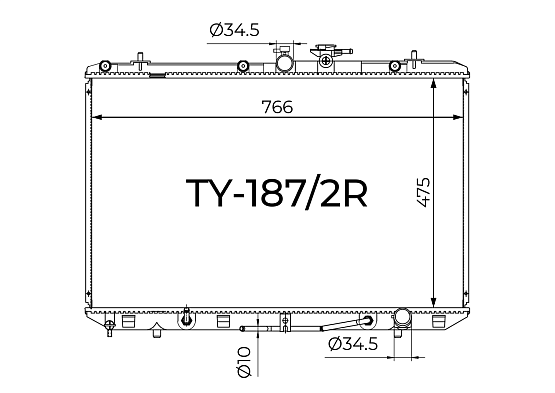 Радиатор охлаждения двигателя Gerat TY-187/2R
