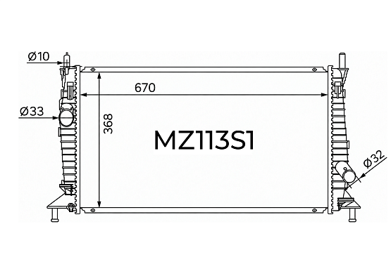 Радиатор охлаждения двигателя Gerat MZ-113/1R