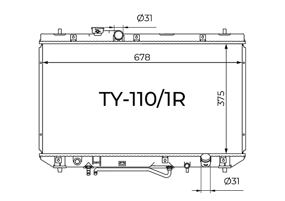 Радиатор охлаждения двигателя Gerat TY-110/1R