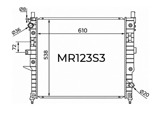 Радиатор охлаждения двигателя Gerat MR123S3