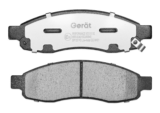 Тормозные колодки Gerat BPF351PG (передние) Low-metallic