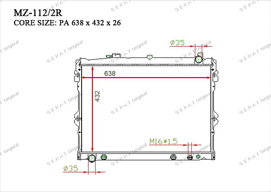 Радиатор охлаждения двигателя Gerat MZ-112/2R