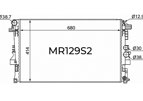 Радиатор охлаждения двигателя Gerat MR-129/2R