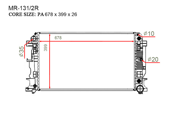 Радиатор охлаждения двигателя Gerat MR-131/2R