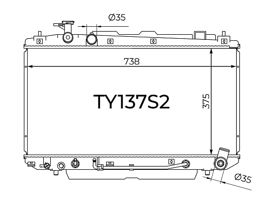 Радиатор охлаждения двигателя Gerat TY137S2