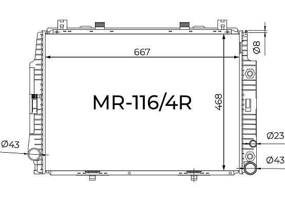 Радиатор охлаждения двигателя Gerat MR-116/4R