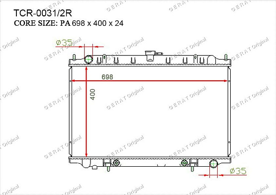 Радиатор охлаждения двигателя Gerat TCR-0031/2R