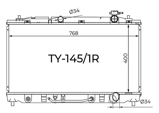 Радиатор охлаждения двигателя Gerat TY-145/1R