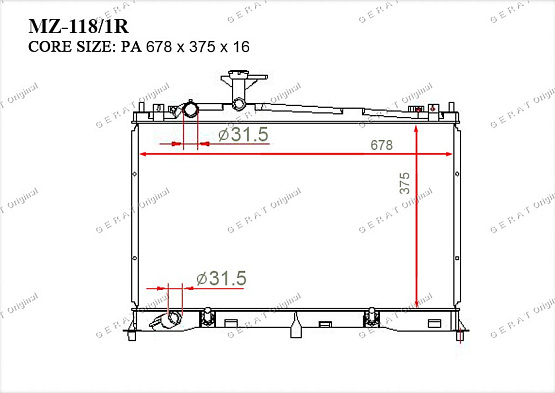 Радиатор охлаждения двигателя Gerat MZ-118/1R