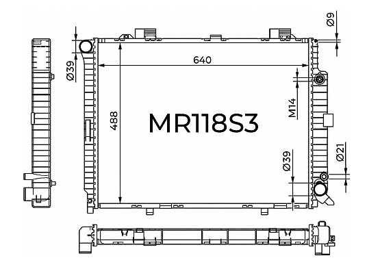 Радиатор охлаждения двигателя Gerat MR-118/3R