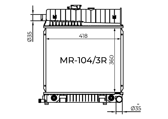 Радиатор охлаждения двигателя Gerat MR-104/3R