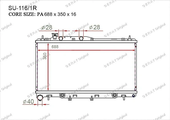 Радиатор основной Gerat SU-116/1R
