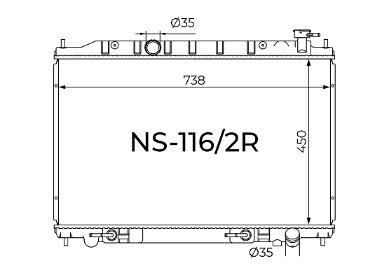 Радиатор охлаждения двигателя Gerat NS-116/2R