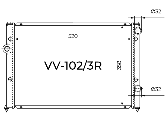 Радиатор охлаждения двигателя Gerat VV-102/3R