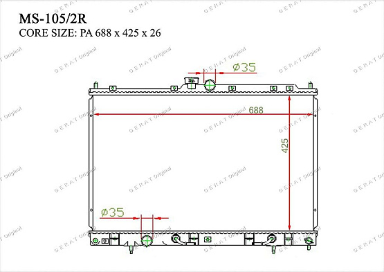 Радиатор охлаждения двигателя Gerat MS-105/2R