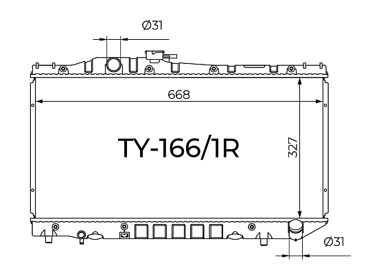 Радиатор охлаждения двигателя Gerat TY-166/1R