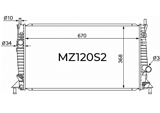 Радиатор охлаждения двигателя Gerat MZ-120/2R