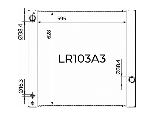 Радиатор охлаждения двигателя Gerat LR-103/3R цельноалюминиевый