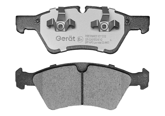 Тормозные колодки Gerat BPF144PG (передние) Low-metallic
