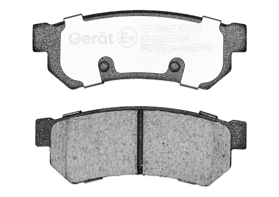 Задние тормозные колодки Gerat BPR216PG Low-metallic