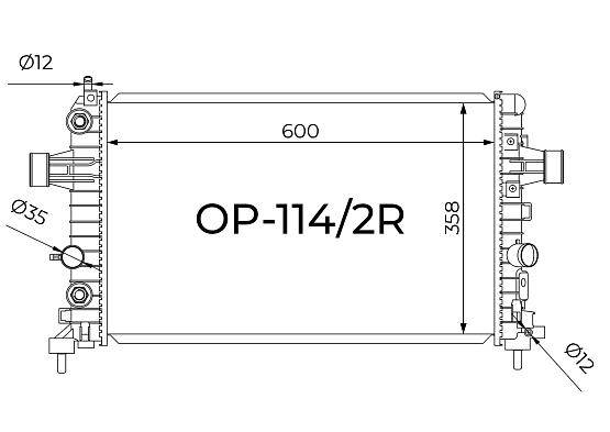 Радиатор охлаждения двигателя Gerat OP-114/2R