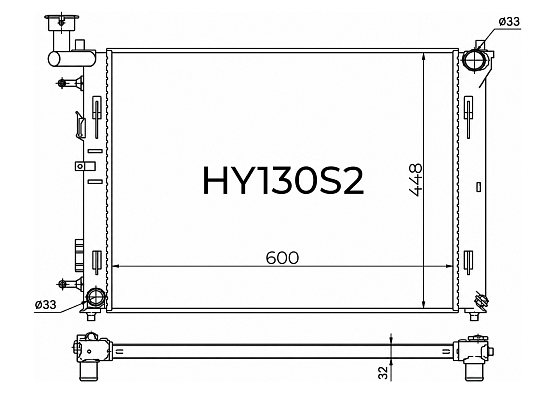 Радиатор охлаждения двигателя Gerat HY130S2